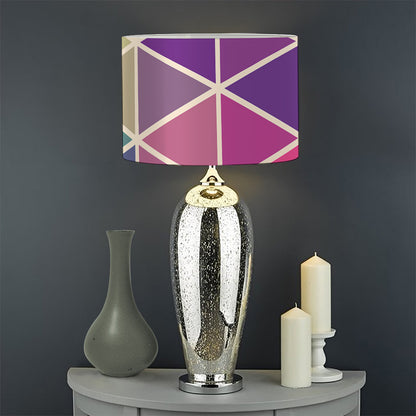 Pastel Geometric Shape Pattern Print Drum Lamp Shade