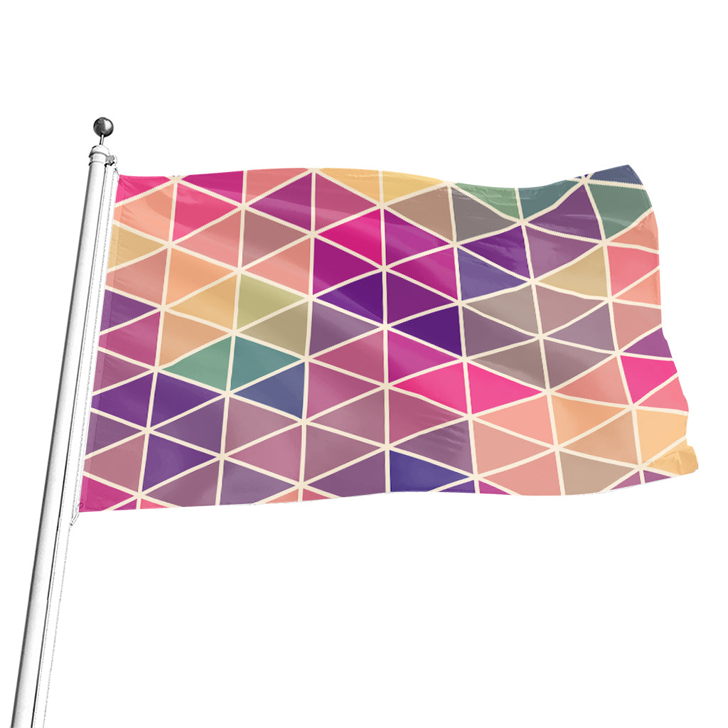 Pastel Geometric Shape Pattern Print Flag