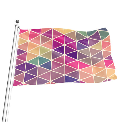 Pastel Geometric Shape Pattern Print Flag