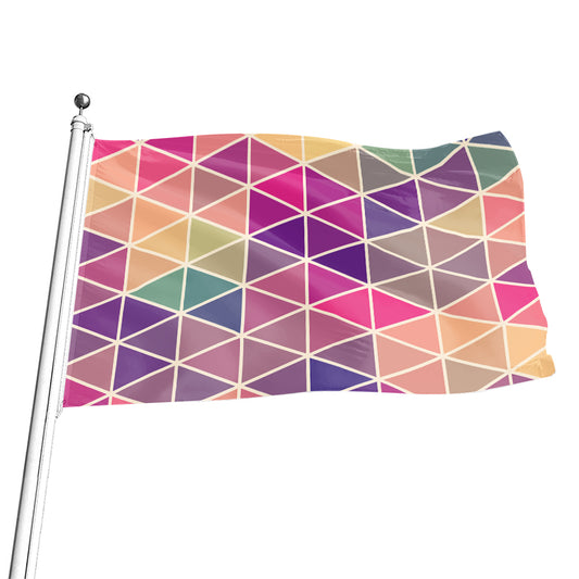 Pastel Geometric Shape Pattern Print Flag