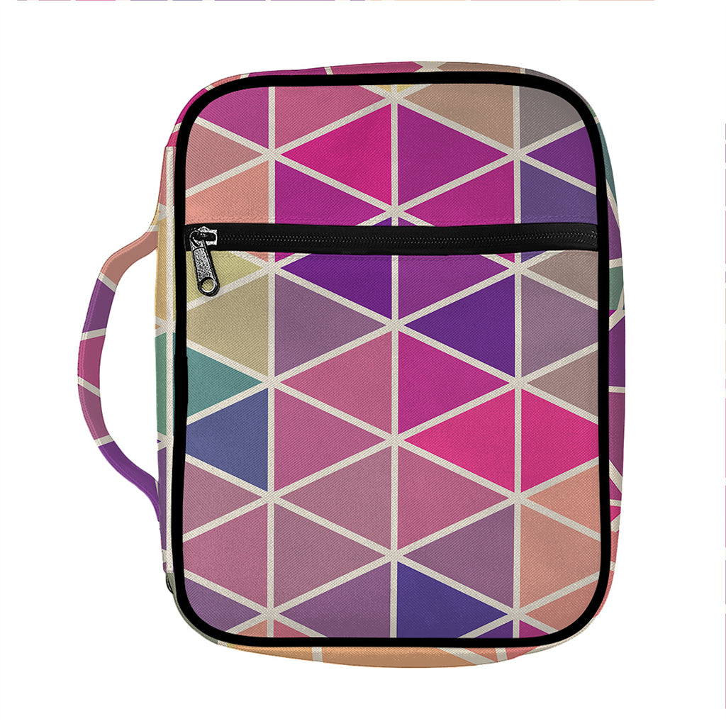 Pastel Geometric Shape Pattern Print Front Pocket Bible Bag