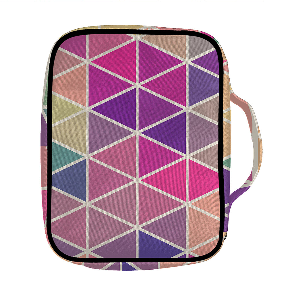 Pastel Geometric Shape Pattern Print Front Pocket Bible Bag