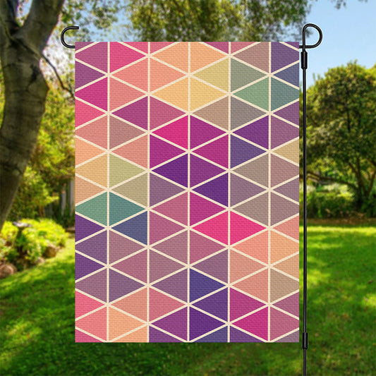 Pastel Geometric Shape Pattern Print Garden Flag