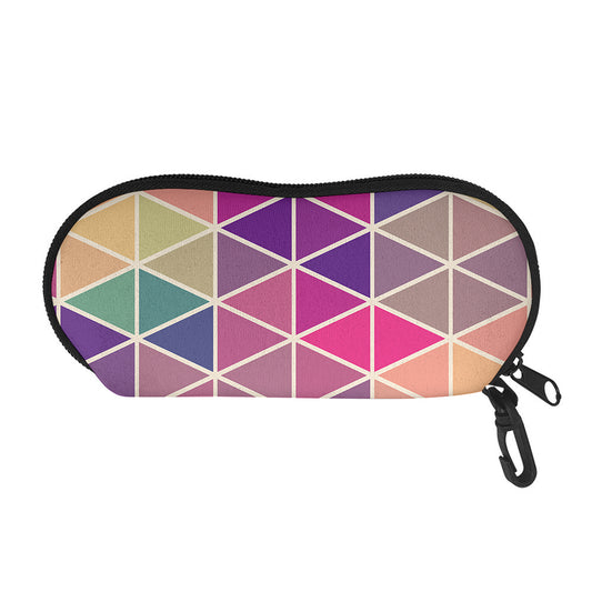 Pastel Geometric Shape Pattern Print Glasses Case