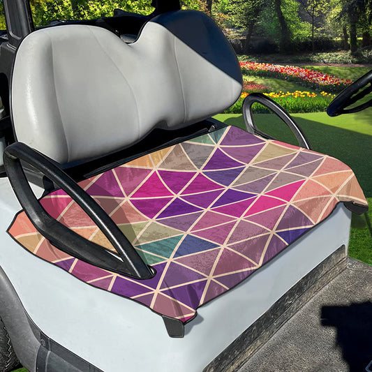 Pastel Geometric Shape Pattern Print Golf Cart Seat Cover
