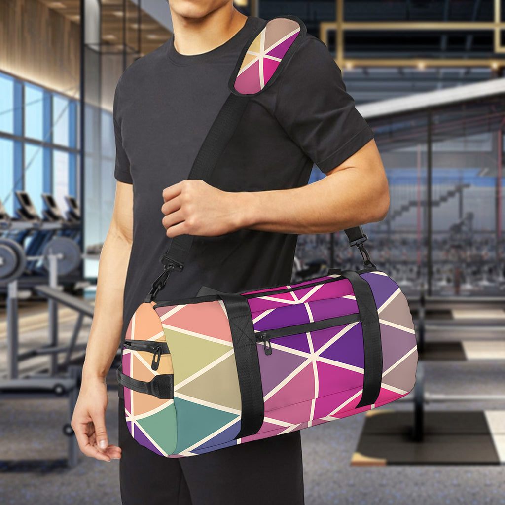 Pastel Geometric Shape Pattern Print Gym Bag