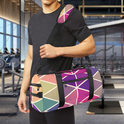 Pastel Geometric Shape Pattern Print Gym Bag