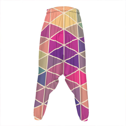 Pastel Geometric Shape Pattern Print Hammer Pants