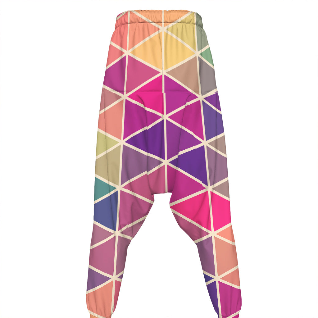 Pastel Geometric Shape Pattern Print Hammer Pants