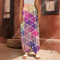 Pastel Geometric Shape Pattern Print Harem Pants