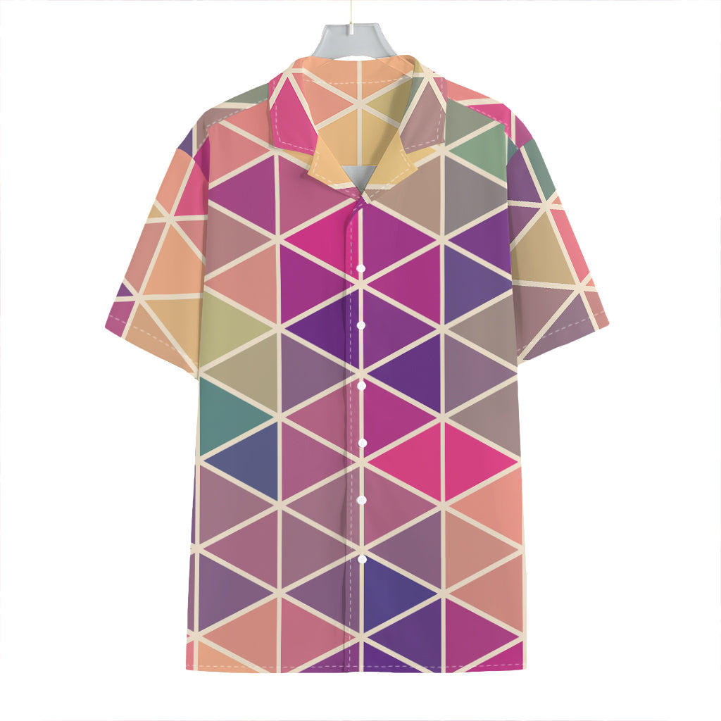 Pastel Geometric Shape Pattern Print Hawaiian Shirt