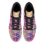 Pastel Geometric Shape Pattern Print High Top Leather Sneakers
