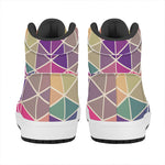Pastel Geometric Shape Pattern Print High Top Leather Sneakers