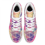 Pastel Geometric Shape Pattern Print High Top Leather Sneakers