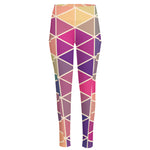 Pastel Geometric Shape Pattern Print High-Waisted Pocket Leggings