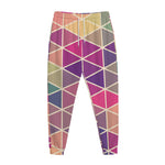 Pastel Geometric Shape Pattern Print Jogger Pants