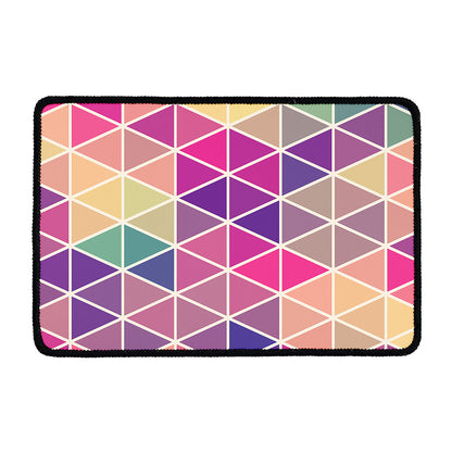 Pastel Geometric Shape Pattern Print Kitchen Mat