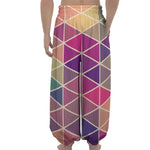 Pastel Geometric Shape Pattern Print Lantern Pants