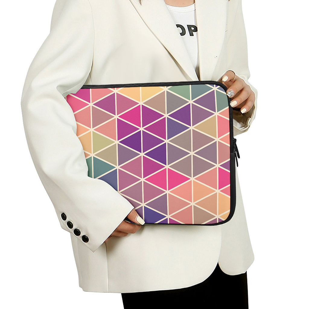 Pastel Geometric Shape Pattern Print Laptop Sleeve