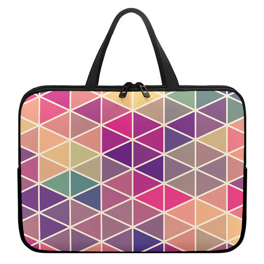 Pastel Geometric Shape Pattern Print Laptop Sleeve With Handle