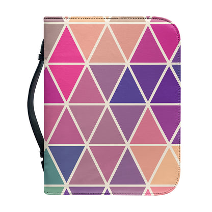 Pastel Geometric Shape Pattern Print Leather Bible Cover