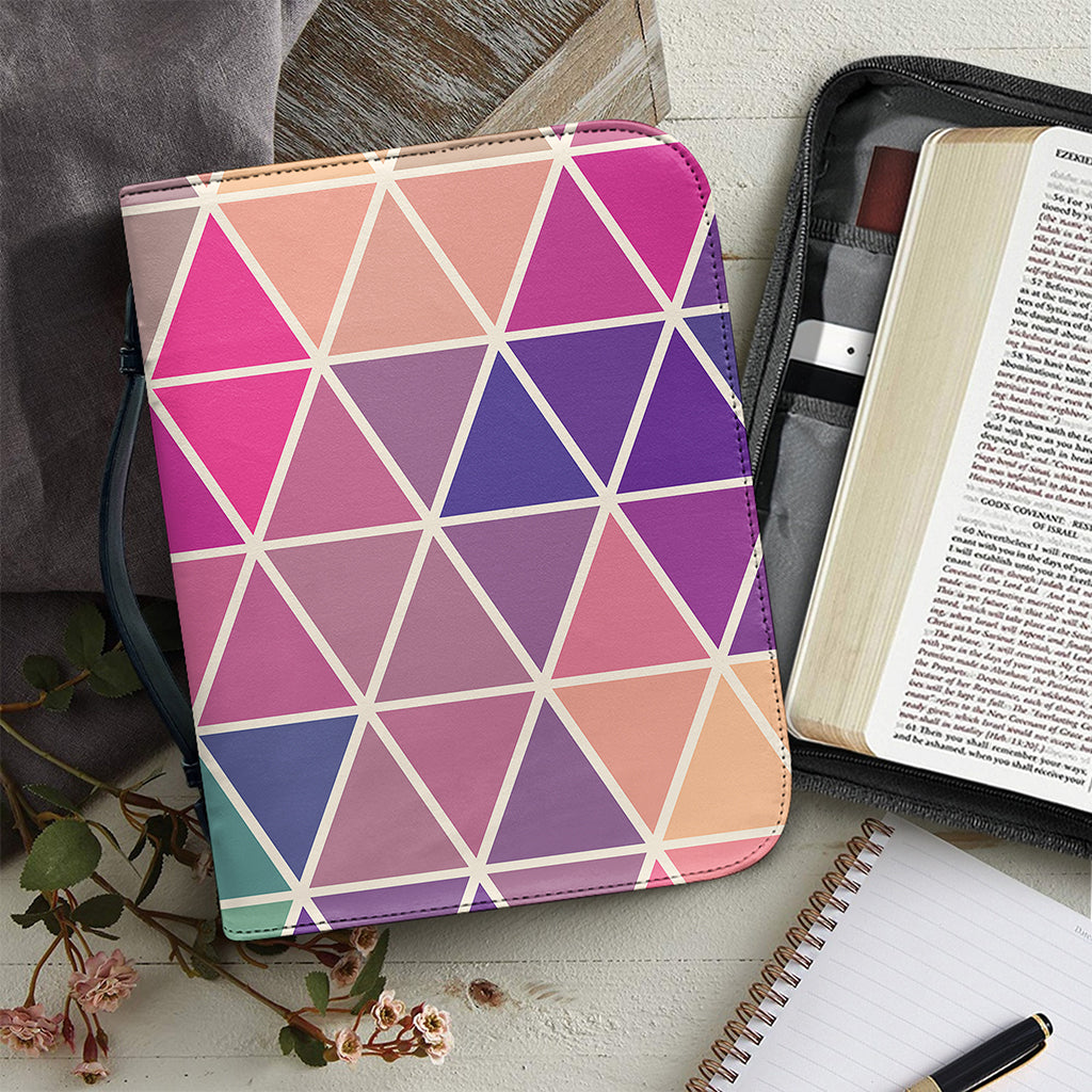 Pastel Geometric Shape Pattern Print Leather Bible Cover