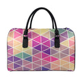 Pastel Geometric Shape Pattern Print Leather Duffel Bag