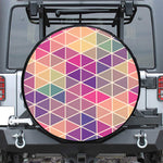 Pastel Geometric Shape Pattern Print Leather Spare Tire Cover