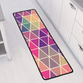 Pastel Geometric Shape Pattern Print Long Kitchen Mat
