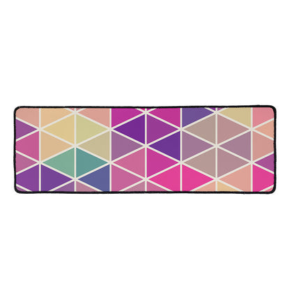 Pastel Geometric Shape Pattern Print Long Kitchen Mat