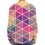 Pastel Geometric Shape Pattern Print Long Sleeve Baseball Jersey