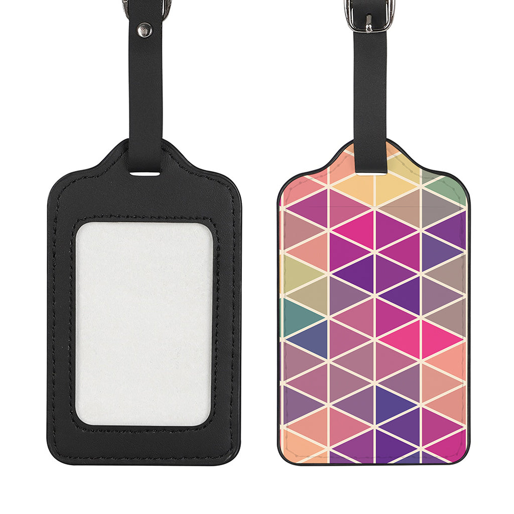 Pastel Geometric Shape Pattern Print Luggage Tag