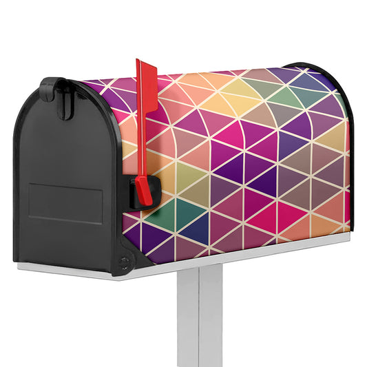 Pastel Geometric Shape Pattern Print Mailbox Cover