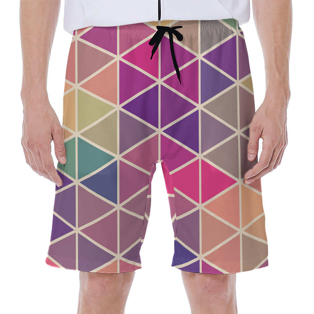 Pastel Geometric Shape Pattern Print Men's Beach Shorts