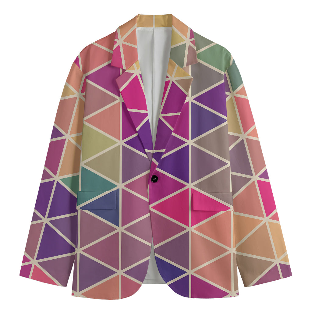 Pastel Geometric Shape Pattern Print Men's Blazer