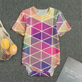 Pastel Geometric Shape Pattern Print Men's Bodysuit