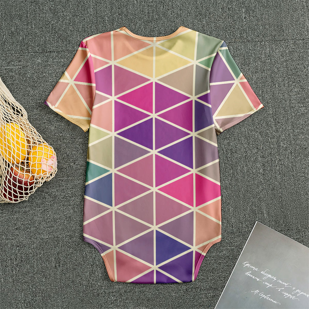 Pastel Geometric Shape Pattern Print Men's Bodysuit
