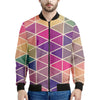 Pastel Geometric Shape Pattern Print Men's Bomber Jacket