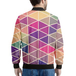 Pastel Geometric Shape Pattern Print Men's Bomber Jacket