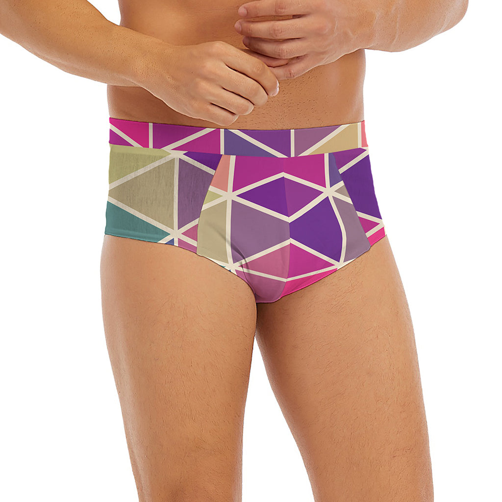 Pastel Geometric Shape Pattern Print Men's Briefs