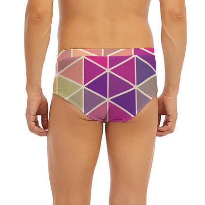 Pastel Geometric Shape Pattern Print Men's Briefs