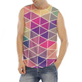 Pastel Geometric Shape Pattern Print Men's Fitness Tank Top