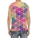 Pastel Geometric Shape Pattern Print Men's Fitness Tank Top