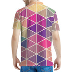 Pastel Geometric Shape Pattern Print Men's Polo Shirt