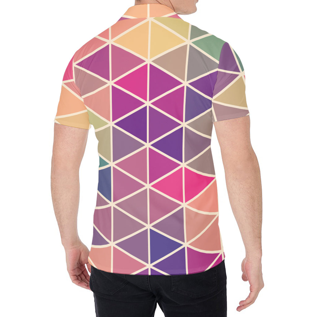 Pastel Geometric Shape Pattern Print Men's Shirt