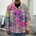 Pastel Geometric Shape Pattern Print Men's Shirt Jacket