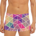 Pastel Geometric Shape Pattern Print Men's Short Boxer Briefs