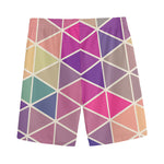 Pastel Geometric Shape Pattern Print Men's Sports Shorts