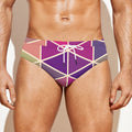 Pastel Geometric Shape Pattern Print Men's Swim Briefs