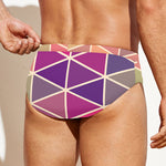 Pastel Geometric Shape Pattern Print Men's Swim Briefs